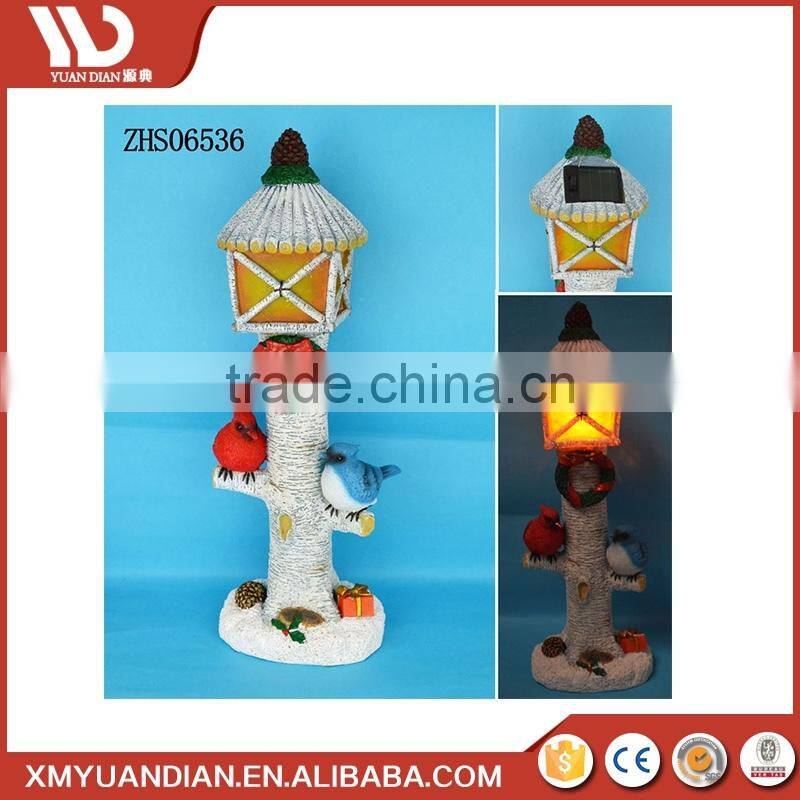 Polyresin Ornaments Resin Craft Outdoor Christmas Street Light Decoration For Garden Yard