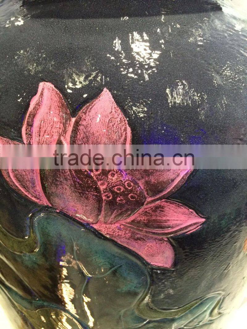 high quality classic water founatin large vase with flower pattern