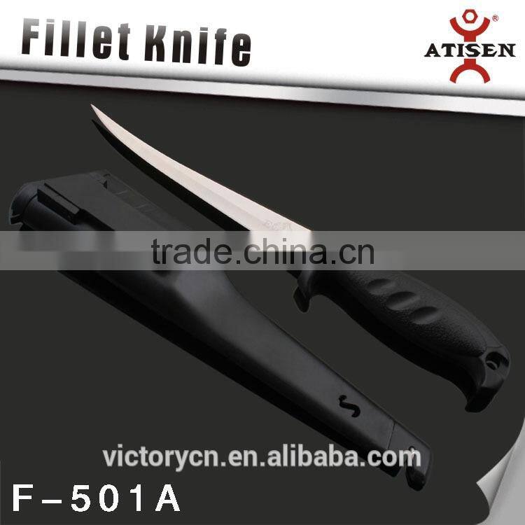 6 inch fillet knife F-501A,stainless steel fishing tackle with knife cover and sharpener