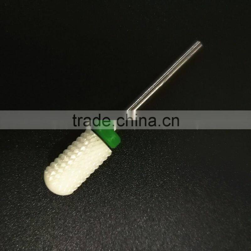 Barrel Ball Ceramic Nail Drill Bit For Electric Manicure Machine with Green color