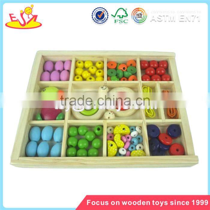 Wholesale DIY intelligent wooden beads box toy colorful kids wooden beads box toy W11E011