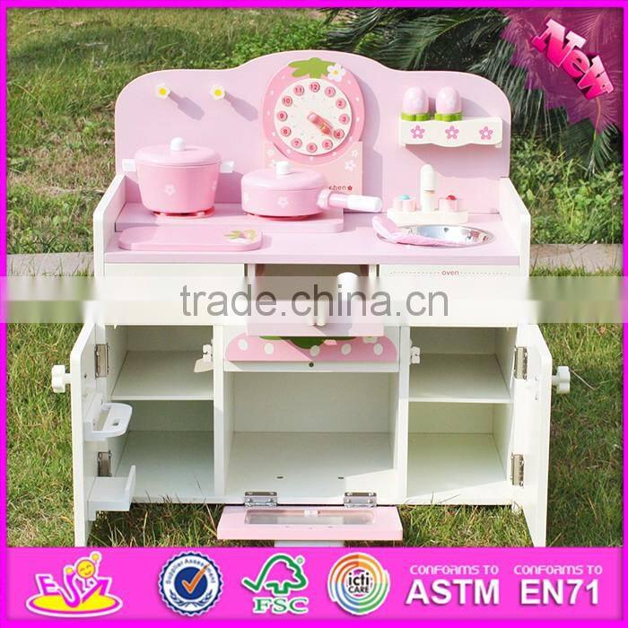 2016 new design preschool home play wooden strawberry kitchen set for toddlers W10C148