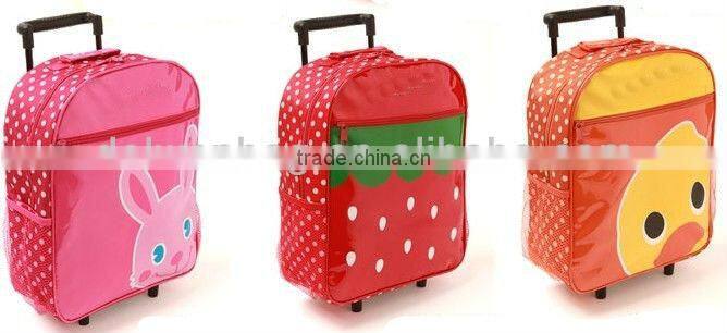 600D polyester kids school bag with wheels