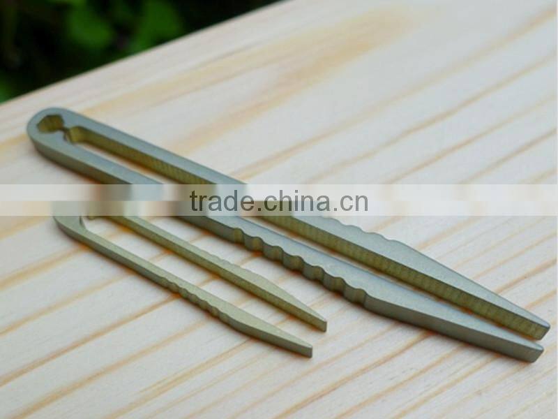TK-2878 Trumpet Outdoor Camping Travel Home EDC TC4 Titanium Alloy Tweezer