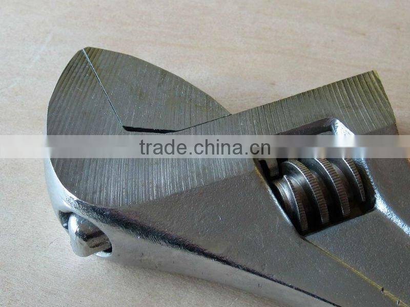 8" Chrome plated adjustable wrench