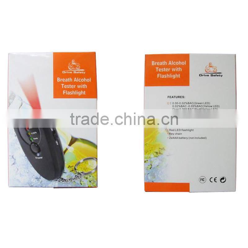 Alcohol Breathalyzer Tester With Flashlight Keychain Wine Breathalizer Alcohol Tester