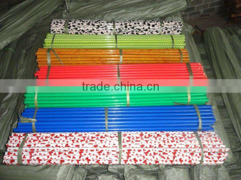 PVC coated wooden floor mop stick