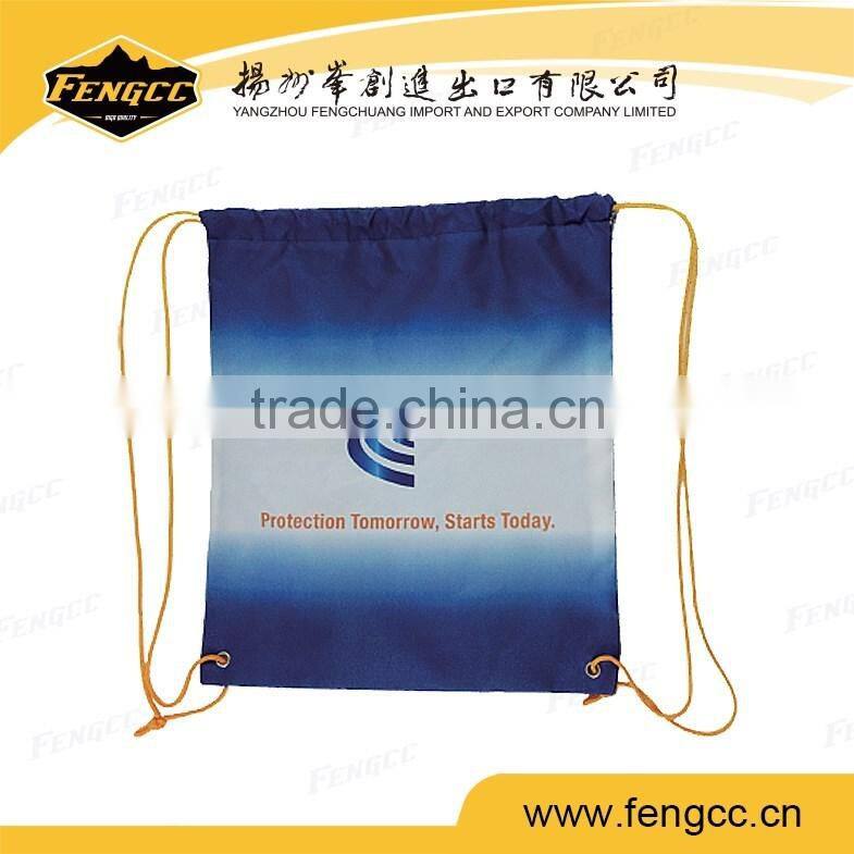 Top sale Full color print beautiful shopping bag sport polyester drawstring bag