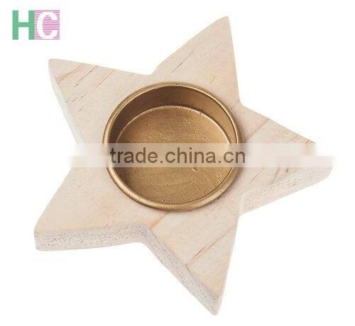 Unfinished Wood Letter Shape Candle Holders