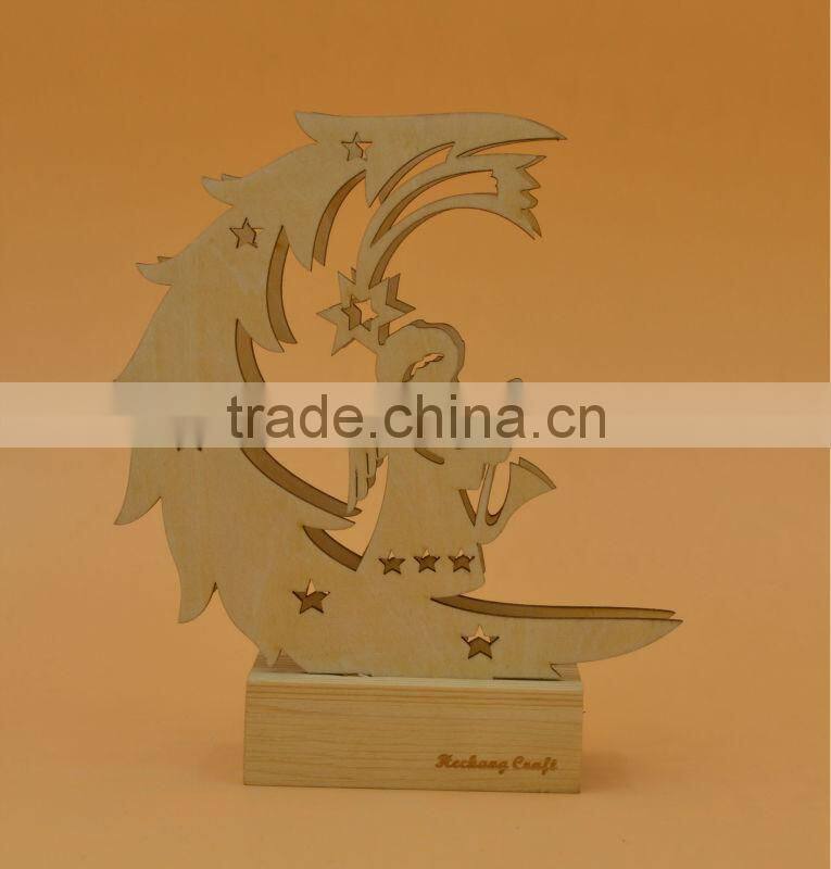 2015 newest top quality wooden Christmas decor gift with light
