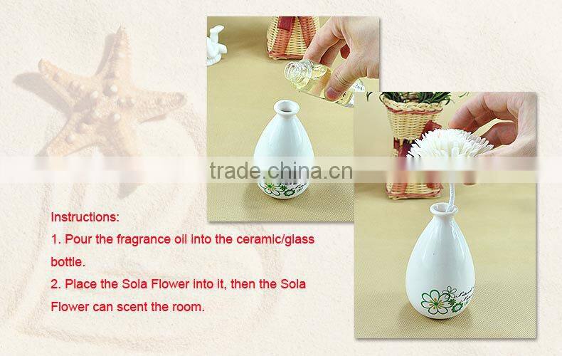 Fragrance Diffuser Use Sola Paper Flower/ White,Red,Green,Blue, Yellow