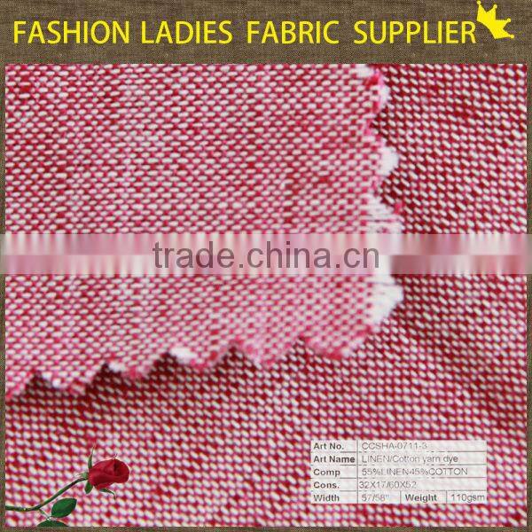 cotton linen fabric wholesale solid woven shirting linen fabric shaoxing textile pants linen fabric