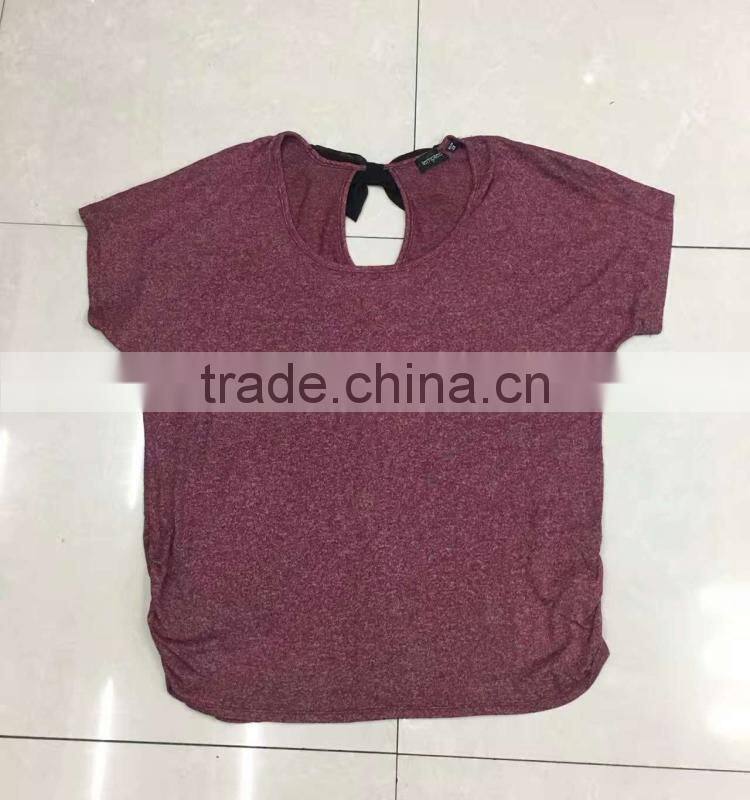 Women batwing-sleeved cotton t-shirt China stock clothing