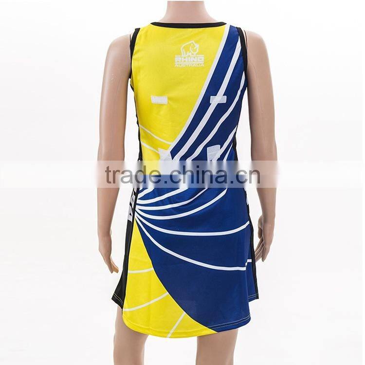 2017 netball uniforms dress with Velcro neball bibs