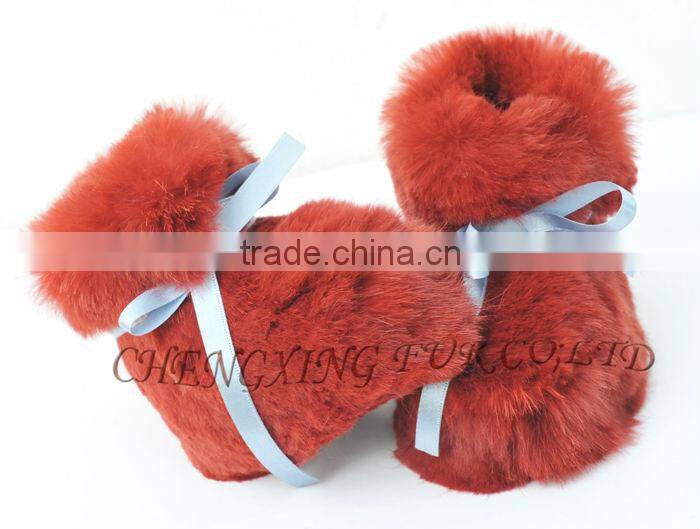 CX-SHOES-07 Genuine Rabbit fur Baby Shoes Infant Shoes