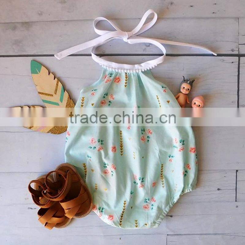 Latest Custom Newborn girl lovely fashion rompers 2017 summer kid Bodysuit Clothing kint wholesale baby girl clothes romper