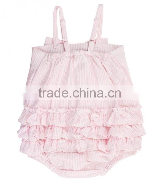 Boutique baby clothes 2017 hot sale cotton stripe kid Clothing pink baby clothes romper newborn