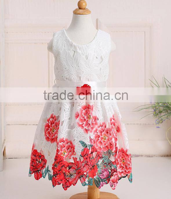 2016 spring and summer baby girls print dress European and American foreign trade high-grade princess dress skirt