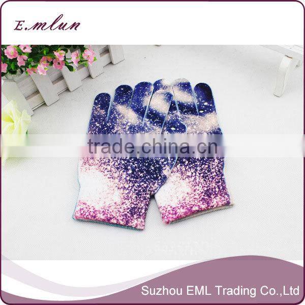 Fashion 3D Pattern Print Acrylic Gloves