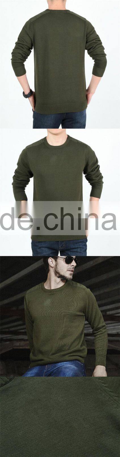 Casual design military green outdoor wear military pullover wool sweater shirt