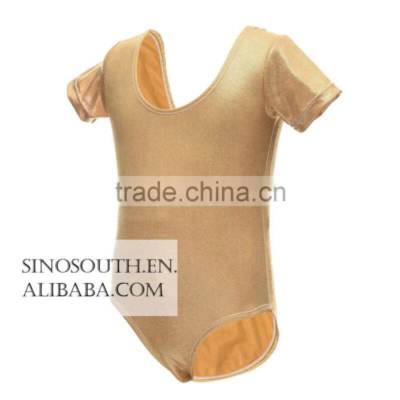 2017 New arrival ballet Sparkle Short Sleeve gymnastics leotard for girls