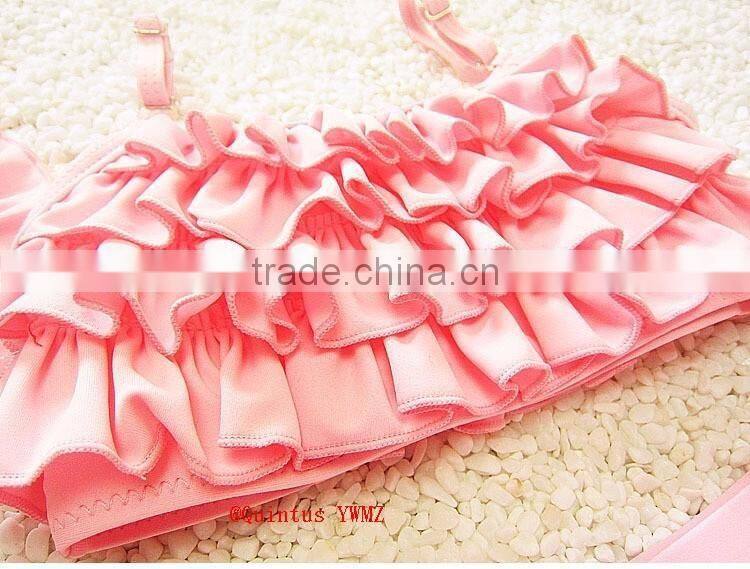 Swimsuit baby summer biniki solid color ruffle design bulk buy from China Yiwu