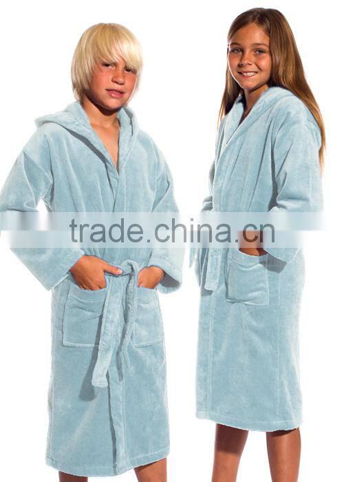 Kids velour hooded bathrobe