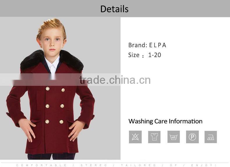 ELPA Fashion Tan kids coat warm winter wear boy wool coat