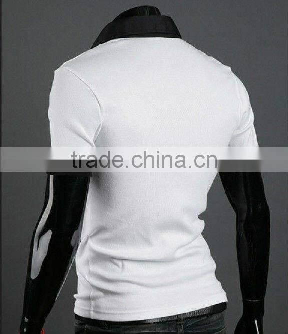 Mens fitted short sleeve V-neck t-shirts TB01