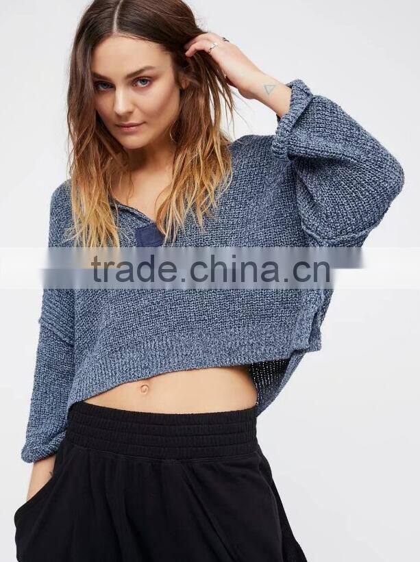 Runwaylover 127 New Style 2017 Ladies Deep V-Neck Loose Knitted T-Shirts