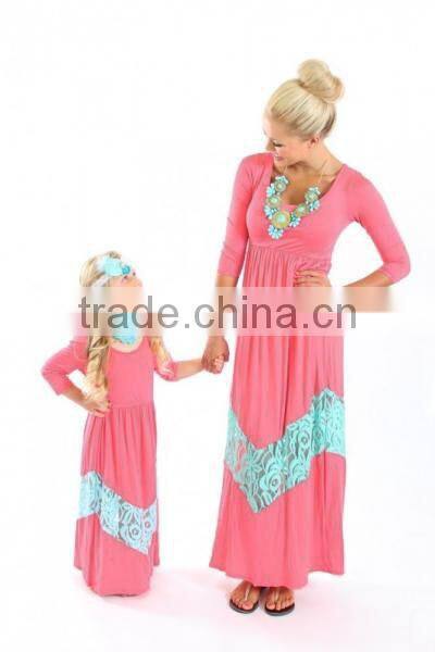 Trendy Mother And Daughter Clothes Girls Matching Family Lace Dresses Clothing