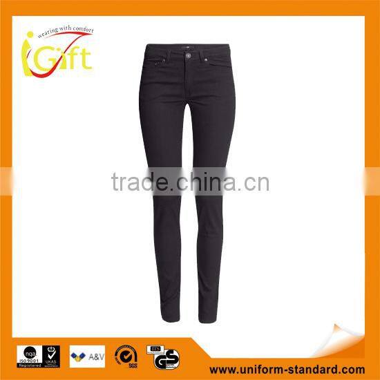 ladies pants spandex black twill trousers women