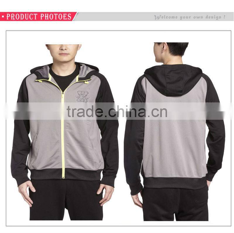 2016 cheap high quality cotton hoodies custom men plain zipper hoodies