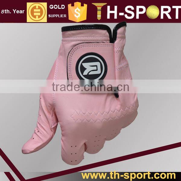 Cabretta Custom made pink leather golf glove