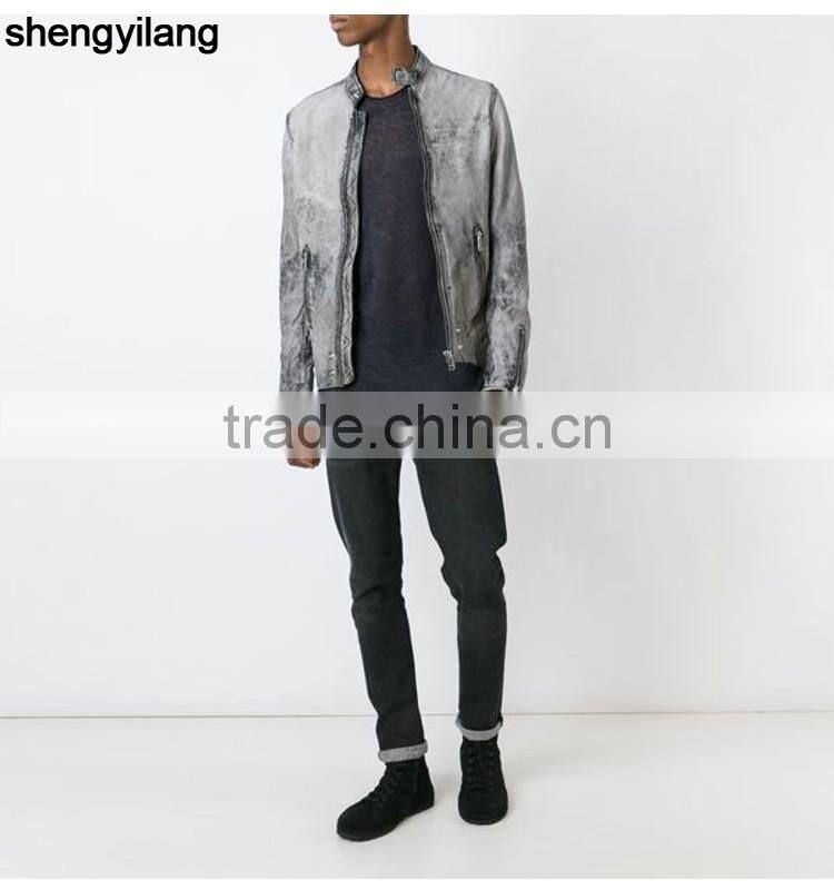european style dip-dye washed distressed jeans jackets/coat for man