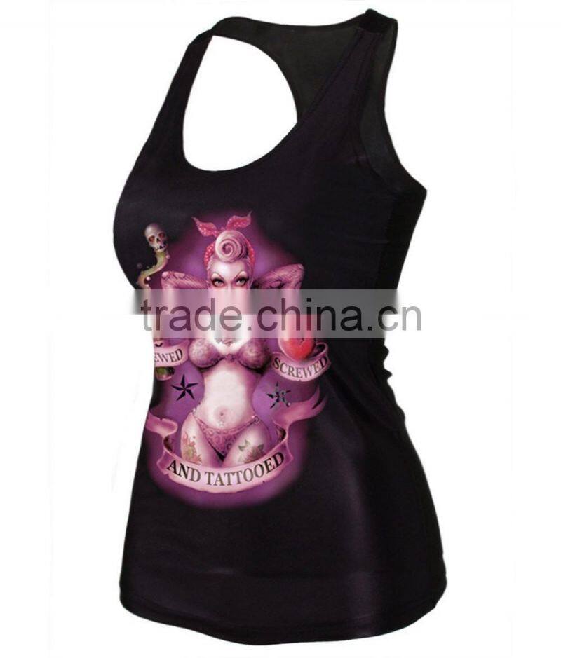 Girls Printed Sleeveless T Shirt Singlet Tank Tops