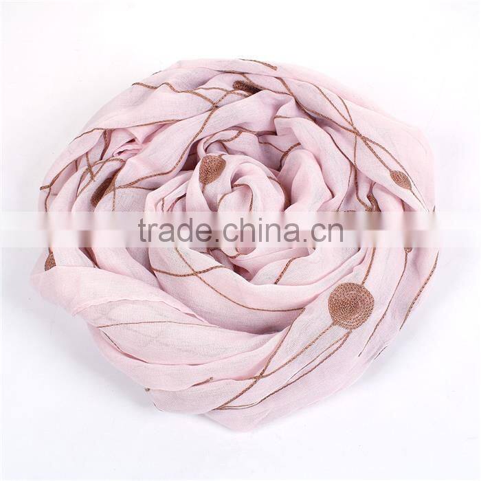 Cotton Polyester Blend Scarves & Wraps Rectangle Brown Light Pink Dot Custom Made Scarf