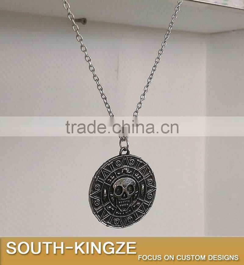Carribean Sea Marine Style Metal Antique Silver Pendant