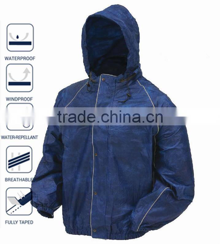 Plain Foldable Waterproof Windbreaker Jacket with reflector and bag