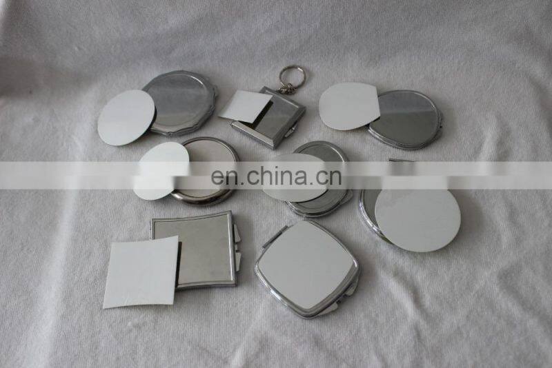 blank sublimation metal pocket mirror makeup double sided mirror