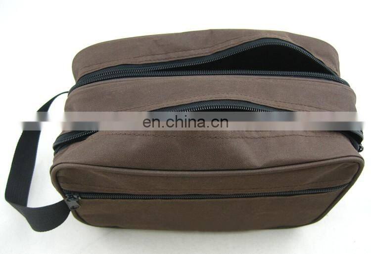 Brown Toiletry Bag Travel Wash Shower Bag Organizer Kit For Men