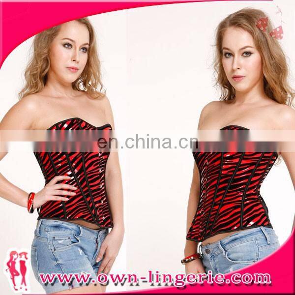 mature woman Steel Boned red Underbust Back lacing Waist slimming Corset