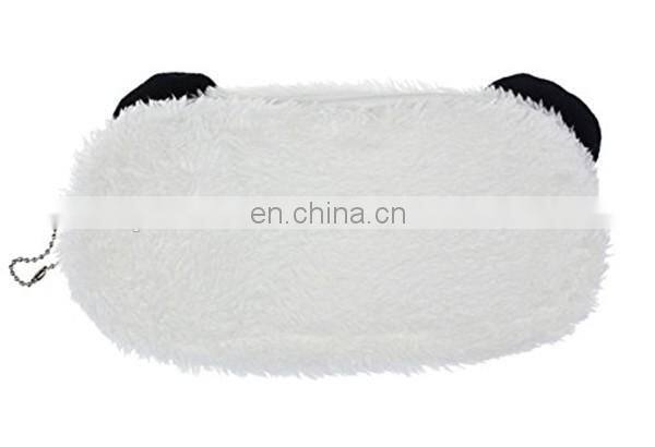 Top selling Low MOQ pencil bag with zip custom fashion cute plush panda wholesale pencil case