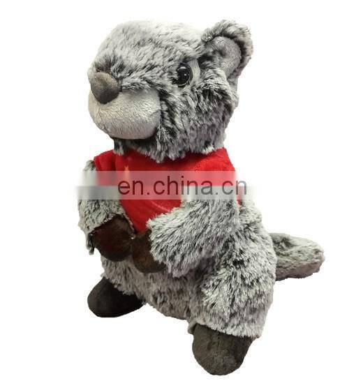 plush marmots , Plush toy need a "white t-shirt" with your logo mascot