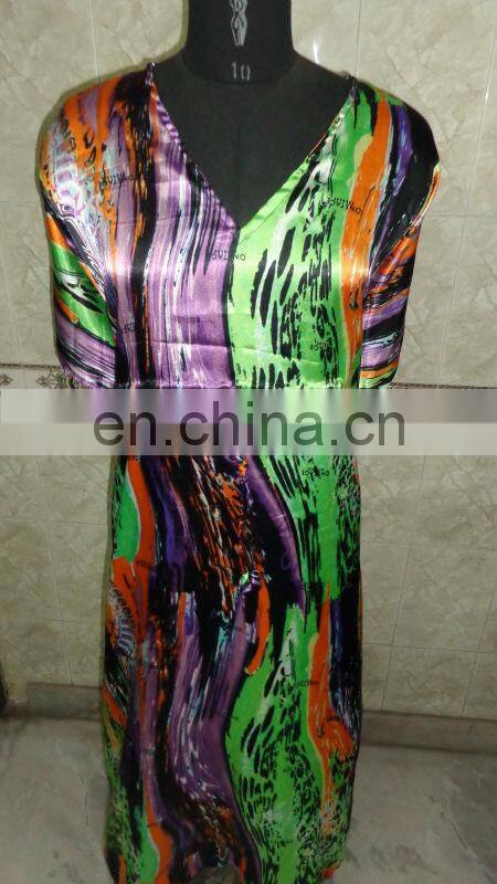 Printed Satin kaftan