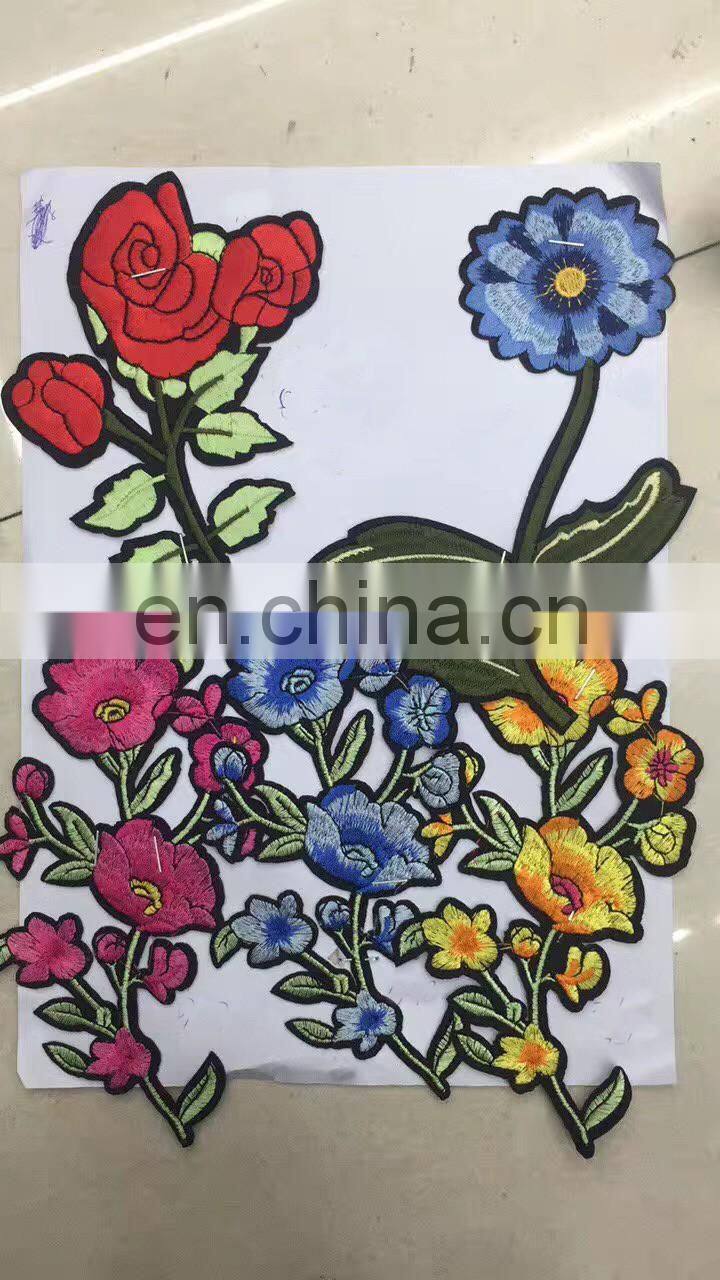 2017 wholesale garment accessories large embroidery sequins patches embroidery hot fix applique iron on patches piece