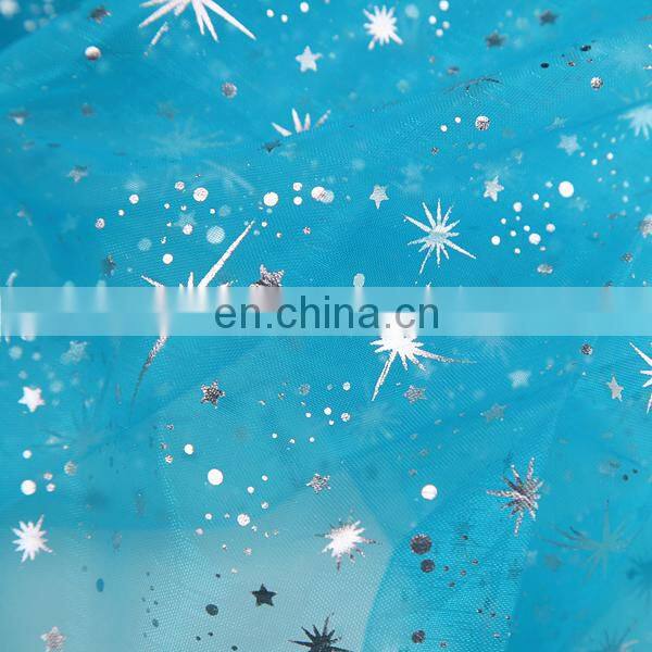 2015 New China Products For Sale White Snowflake Printed Gilding Organza
