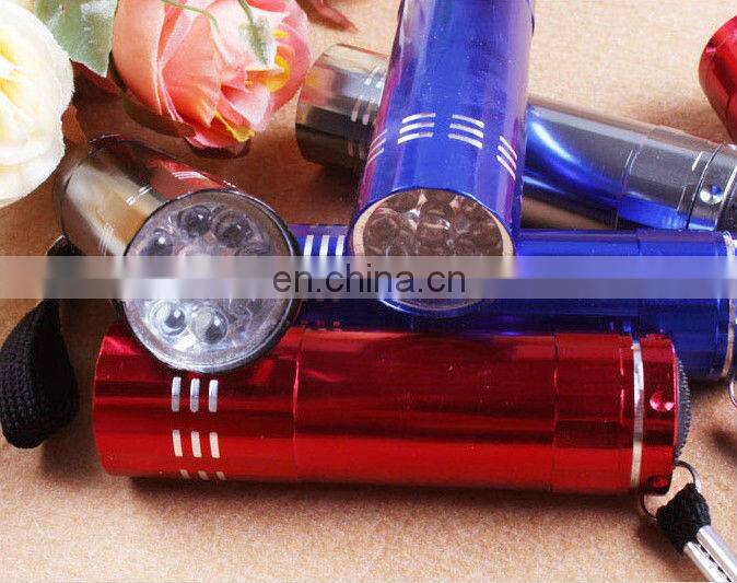 Wholesale torch light with keychain, cheap torch 9 led lights, flash hunting torch for outdoors