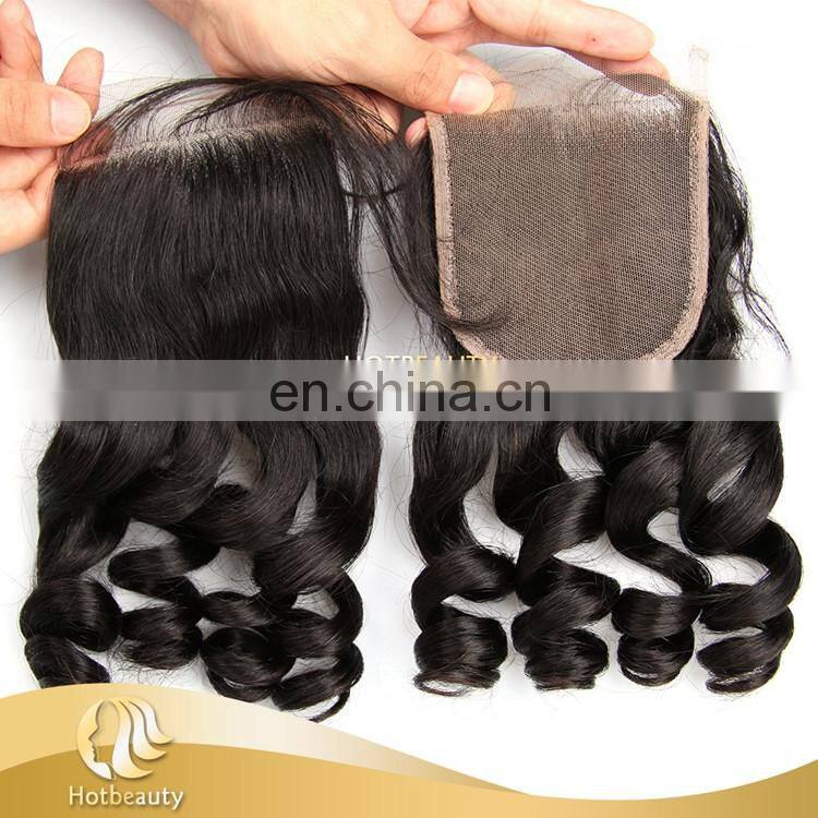 Top selected brazilian curly human hair with closure,lace closure for girls hair products