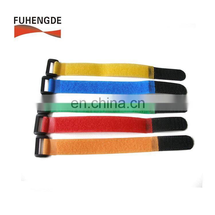 Self-gripping buckle hook loop tape wth different colors dyeing cable tie wire strap